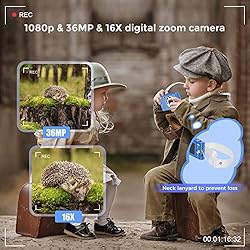 Digital Camera, RUAHETIL FHD 1080P 36MP 2.4 Inch