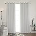 Best Home Fashion Mix & Match Tulle Sheer Lace and Blackout Curtain Set – Stainless Steel Nickel Grommet Top – Vapor – 52