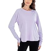 Womens Long Sleeve Shirts Workout Gym Top Activewear Running Hiking Athletic Exercise Shirt Rash Guard