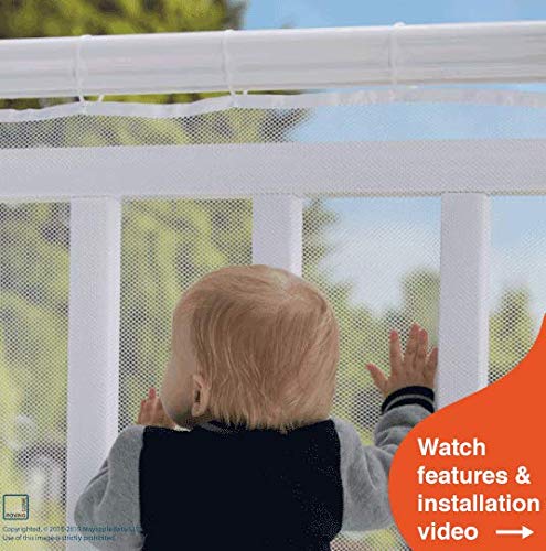 Roving Cove Deck Guard | Outdoor Balcony and Stairway Banister Safety Net | Baby Proofing Stairs Rail Screen Cover | Child Proof Patio Fence | Safe Rail - Outdoor 10ft L x 3ft H - Pearl White