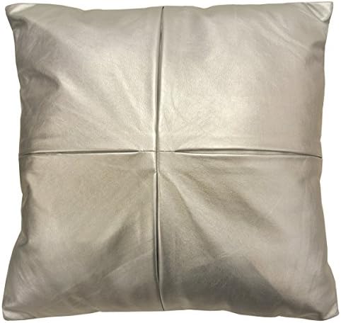 Quadro by Artistic Linen Metallic Printed Decorative Throw Pillow, 18 x 18", Silver