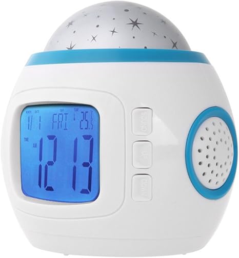 Amazon Co Jp Bobora 創造的な目覚まし時計 星の投影 カラフルな音楽目覚まし時計 睡眠ミュージック 音楽モード 温度計 アラーム カレンダー 機能搭載 イルミネーション 子供へのプレゼント ホーム キッチン