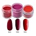 3pcs 28g/Box Red Colorful Dipping Powder Without Lamp Cure Nails Dip Powder Summer Gel Nail Color Powder Natural Dry (#19-50-53)