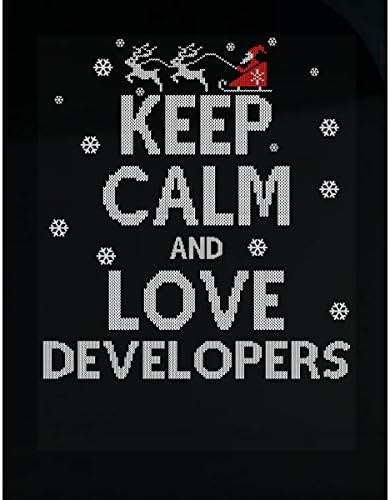 Keep Calm And Love Developers Jobs Ugly Christmas Sweater - Sticker