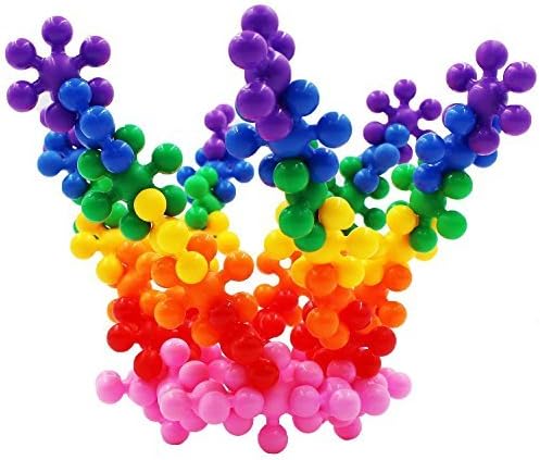 Kids Toy, SYZ 100 Pieces Big Size Plum Interlocking Plastic Brain Flakes Colorful Mighty Molecules Solid PE Plastic Building Sets Educational Games for Kids Grow Safe Non-Toxic Material