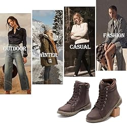 hash bubbie Womens Combat Boots Non Slip Ankle