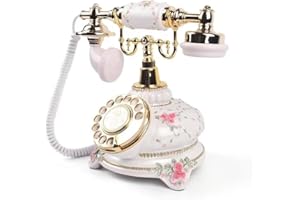 Antique Audio Guest Book Telephone,Classic European Retro Craftsmanship Guestbook Phone, Vintage Old Fashion Recorder Audio S