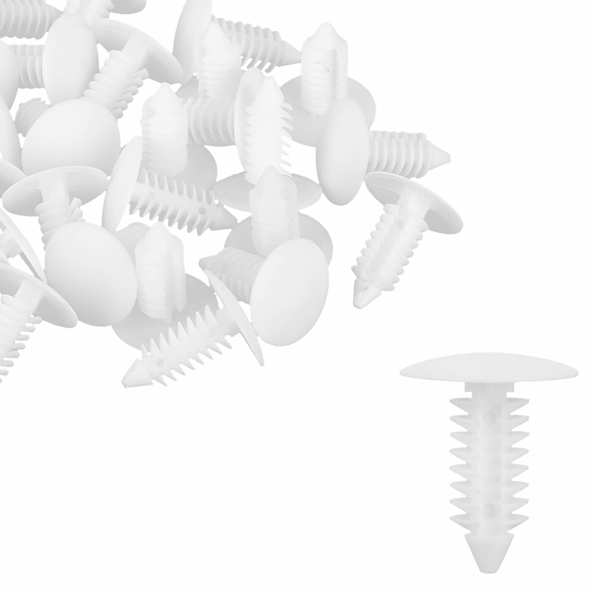 30pcs 7mm Hole Dia Plastic Bolt Rivets Fastener Mudguard Bumper Clips White for GM