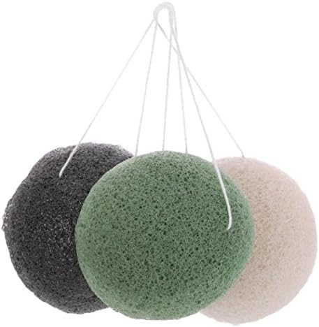 Sponge Face Cleansing Puff Natural Konnyaku Sponge Bamboo Charcoal Facial Puff Washing Cosmetic Puff (Random color)