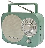Studebaker SB2000TS Teal/Silver Retro Classic Portable AM/FM Radio with Aux Input