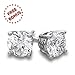 His and Hers Matching Bridal Set Stainless Steel CZ Wedding Rings Set + Free Sterling Silver Earrings - Wedding Rings for Women - CZ Ring Set - Engagement Rings for Women - Couples Rings