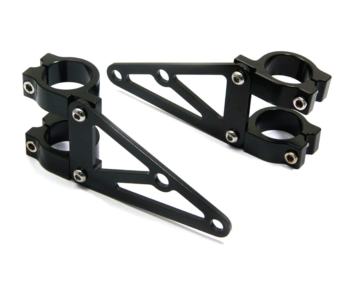 Alchemy Parts Pair of Black CNC Machined Headlight Brackets/Fork Clamps for Motorcycle Motorbike Trike (34-35mm)