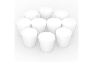 XCD Silicone Stopper, 10-Pack White Tapered Lab Seal Silicone Stoppers Plugs, 5#