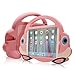 [Cartoon Car Style]iPad Mini Case,TopEs Kids Fun Mini Cartoon Shockproof Silicone Protective Case Cover+(Tempered Glass Screen Protector) for iPad Mini,Mini2,Mini3,Retina Models (Pink)
