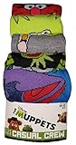 The Muppets 5 Pair Casual Crew Socks,Multicoloured,10-13