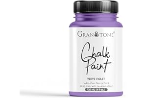 GRANOTONE Chalk Paint for Furniture | Matt-Finish Water-Based Acrylic Paint for Wood, Walls, Metal, Glass, Paper, Fabric Canvas | Maximum Coverage Chalk Paint for Kids & Adults, 120 Ml (VERVE VIOLET)