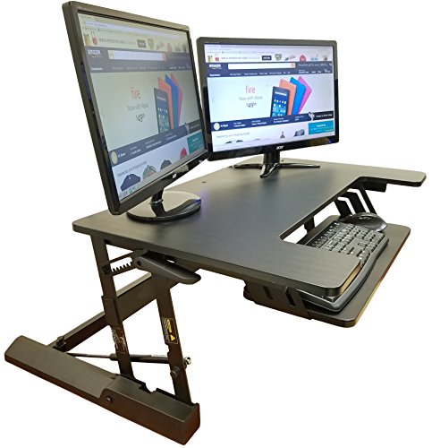 Standing Desk Height Adjustable Stand - Up Sit Stand Desks Converter Standup Workstation Fits Big Monitors 36" Wide