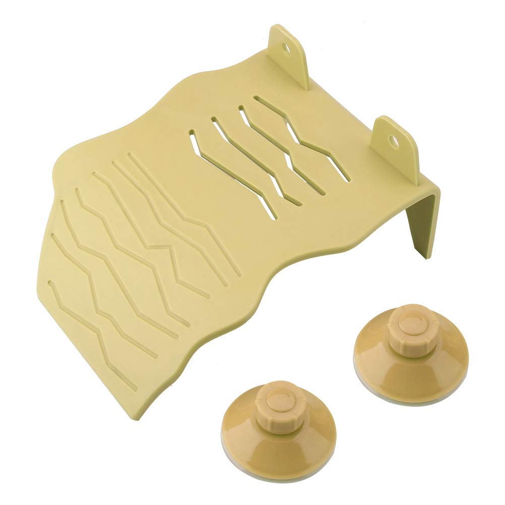 Plastic Turtle Basking Platform Floating Island with Suction Cup for Reptiles Amphibians in Aquarium - Sun Bathing Resting Playing Dock (Yellow, L)