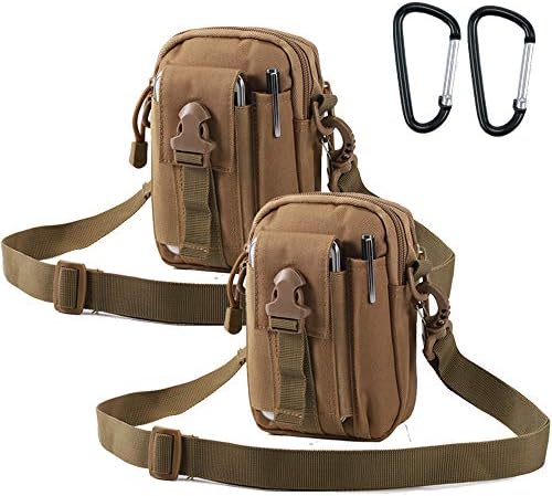 Ydmpro Tactical Pouches - 900D Molle EDC Pouch Compact Multipurpose Utility Gadget Belt Waist Bag with Cell Phone Holster Holder, Shoulder Strap and Mini Carabiner