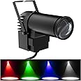 U`King Pinspot Light for Disco Ball 512 DMX 10W RGBW Mirror Ball Spotlight LED Beam Pinspot Lights by Sound Activated Controlled Disco Balls Spotlight for Party Wedding DJ Disco Shows