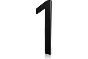REAVOR Mailbox Numbers Black - Adhesive House Numbers for Outside, 5 Inch Address Numbers for House Stick on for Apartment Door Farmhouse Mailbox Office Hotel, Frosted Matte Black Acrylic House Number 1