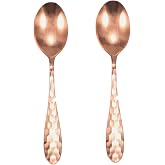 EnerMagiX Copper Spoons, 99.9% Pure Copper Long Soup Spoons, Dessert Spoons,Table Spoon Use for Home, Kitchen and Restaurant (Two sets)
