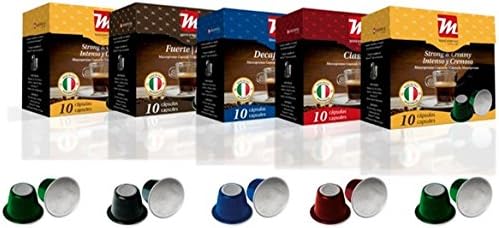 Nespresso Compatible Coffee Capsules, MaxEspresso Gourmet Coffee for Nespresso OriginalLine: Coffee Pods Made in Italy (Assorted - Variety Pack, 50 Pods)