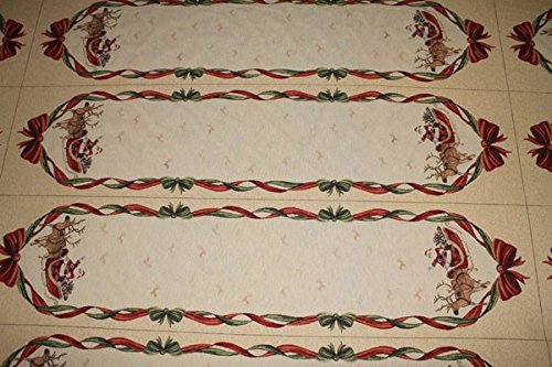 Stoff Weihnachtsstoff Baumwolle Polyester Gobelin Weihnachtsmann Tischläufer