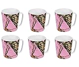 Mossy Oak Stoneware Mugs - Set of 6, Pink Camo