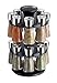 Cole & Mason Herb and Spice Rack with Spices - Revolving Countertop Carousel Set Includes 16 Filled Glass Jar Bottles