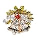 JUNKE Diamond-Bordered Christmas Jingle Bells/Tree/Reindeer/Wreath/Hat/Boots Brooch Crystal Rhinestone Pin Badge Brooches Xmas Gifts Christmas ornaments