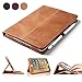 BoriYuan iPad Pro 9.7 Case, Vintage Genuine Leather Smart Cover Protective Slim Folio Flip Stand for Apple iPad Pro 9.7 Inch with Card Slot Magnetic Sleep/Wake+Stylus+Screen Protector, Brown