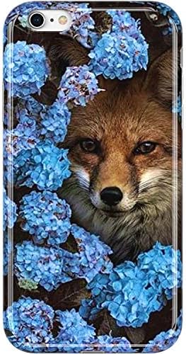 VIVIBIN iPhone 6 Case,iPhone 6s Case,Cute Fox in Flower for Women Girls Clear Bumper Soft Silicone Rubber TPU Cover Slim…