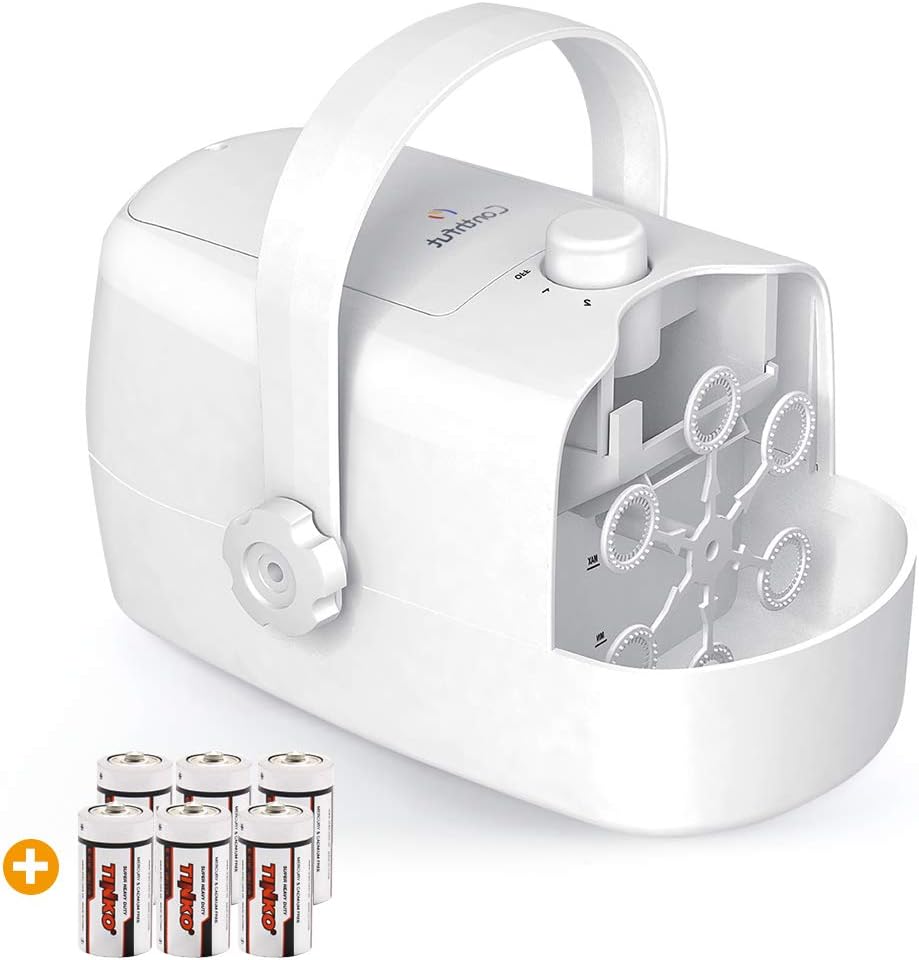 Conthfut Bubble Machine for Kids Automatic Bubble Blower Bubble Maker Powered by Plug-in or Batteries(Include) 2 Speed Lever 1500 Bubbles Per Minute for Outdoor/Indoor Use