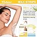Wax Strips Hair Removal Wax Kit for Full Body Face Bikini 50 Count Double Sided +6 Post Wipes for Sensitive Skin