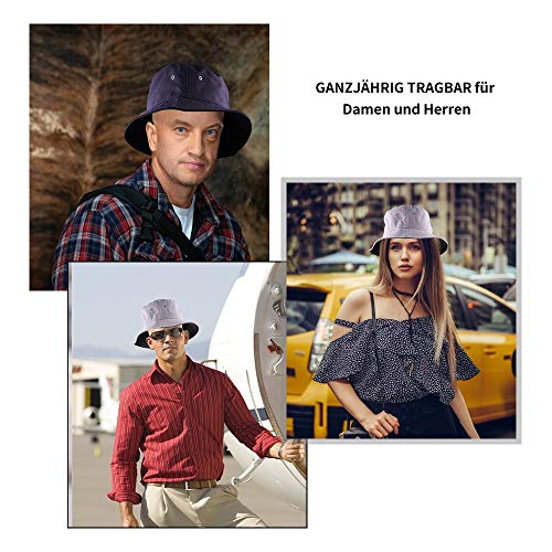 SMONTER Fischerhüte Bucket Hat Baumwolle Unisex Faltbar Anglerhut Sommerhut Hut for Damen Herren Wandern Camping Reisen… – Bild 8