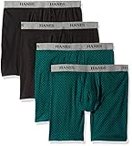 Hanes Men's 4-Pack Ultimate Stretch Long Leg Boxer Brief - Colors May Vary