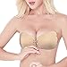 BiBOSS Adhesive Silicone Bra Invisible Strapless Self Sticky Breast Push Up Bras Intimates Padded Bras Underwear for Women with Drawstring (CupC,Nude)