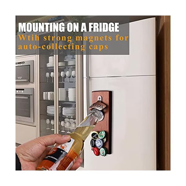 Bottle-Opener-Wall-MountedMagnetic-Beer-Bottle-Openers-with-Auto-Catch-CapsNovelty-Beer-Gifts-for-Dad-Him-Men-Husband-Beer-LoverCool-Gadget-Perfect-for-Kitchen-FridgeBarMan-CaveHome-PubGarden Magnetic Beer Bottle Opener Wall Mounted with Catcher, Novelty Beer Gift Ideas for Men Dad Husband Him, Cool Gadgets for…