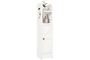 Viaozutis Small Bathroom Storage Cabinet, Toilet Paper Storage,Corner Floor Cabinet with Doors and Adjustable Shelf,Bathroom Organizer for Small Spaces White