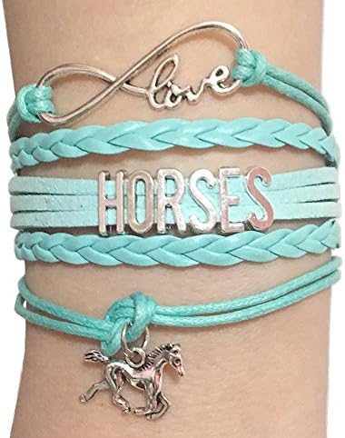 Horses Leather Bracelet Lovers for Mom,Girls,Boys, Men,Women & Kids,Gifts Wrapped Friendship Luxury Charm Infinity Love Sports Bracelet