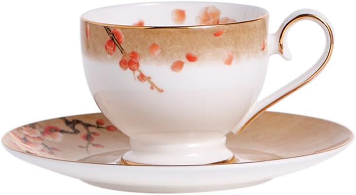 Dinner Sets HAIZHEN European-style Pastoral Style Bone China Cups Coffee Cup Set Phnom Penh Cups Black Tea Cup Ceramic (Color : #1)