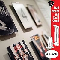 Album Mount Vinyl Record Frame, Wall Mount and Shelf Stand, Invisible and Adjustable, 4 Pack
