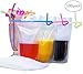 100 Pack Drink Pouches Bags with Straws - Translucent Hand-held Reclosable Zipper Stand-up Plastic Pouches Bags Drinking Bags - 9.1