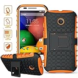 ElBolt Armor Grenade Kickstand Hard Gel Case with Ultra-Sensitive Stylus Pen and Screen Protector for Motorola E