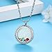 feilaiger Birthstone Family Tree of Life Screw Floating Charm Living Memory Locket, DIY Stainless Steel Toughened Glass Pendant Necklace (Magnet-Diamond)