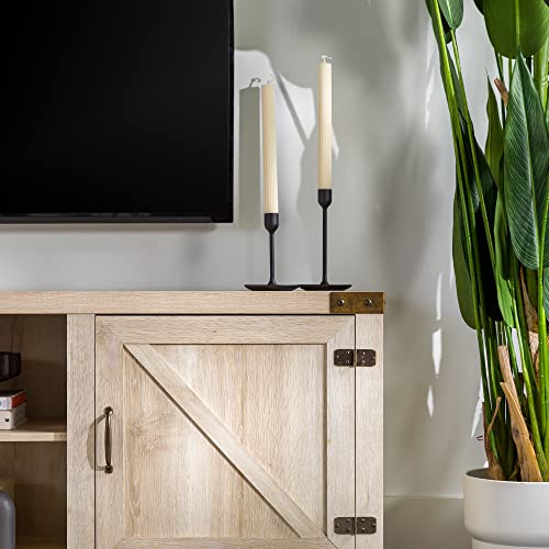 Walker Edison Modern Farmhouse Double Barn Door TV Stand for