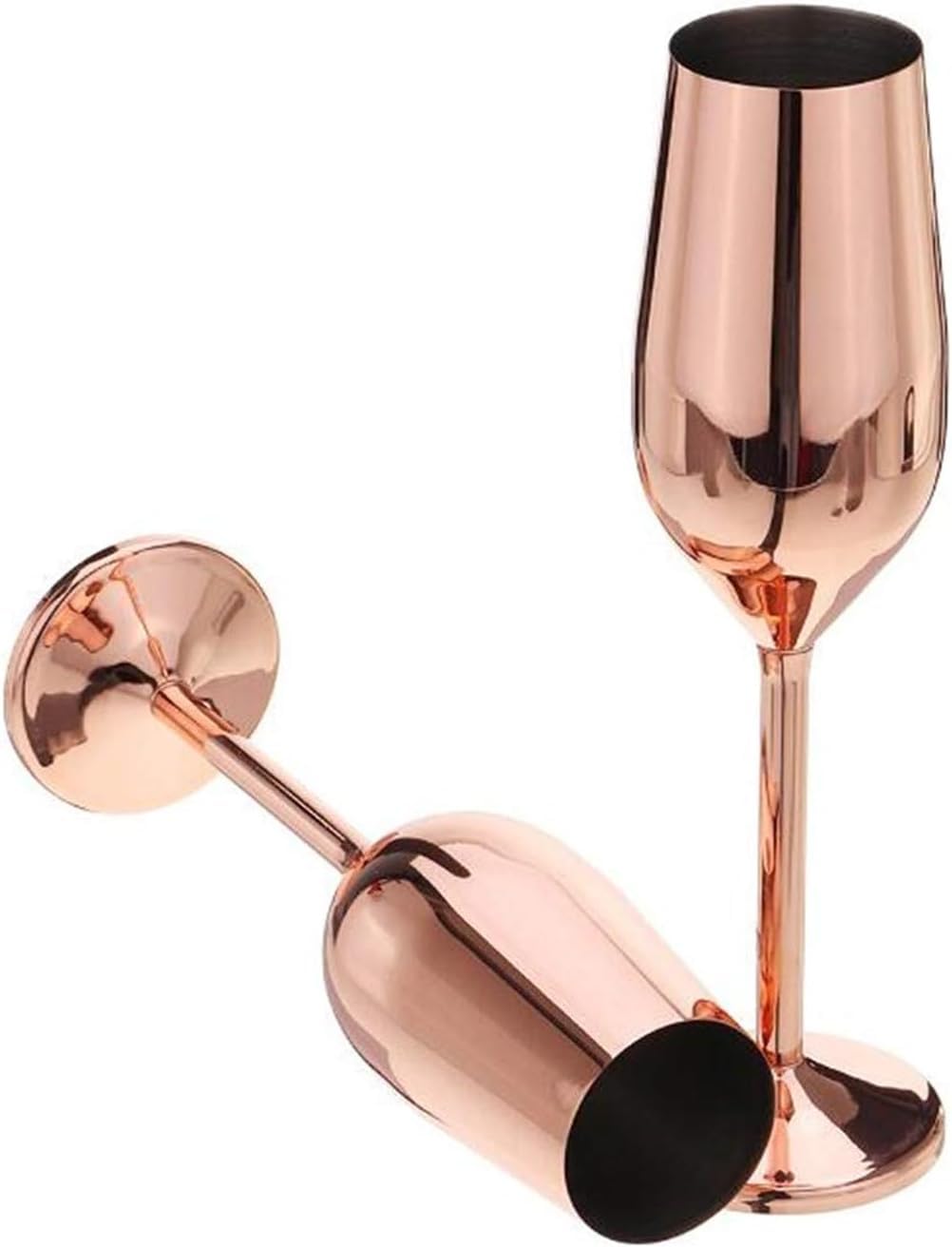 Stainless Steel Champagne Glasses, 8oz Elegant Stainless Steel Champagne Flutes, Stemmed Unbreakable Champagne Glasses moet Champagne Mimosa Flutes 200ML Rose Gold