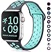 Zekapu Compatible with Apple Watch Band 40mm 38mm, for Women Men, S/M, Breathable Silicone Sport Replacement Wrist Band Compatible for iWatch Series 5/4/3/2/1,Gray-Teal