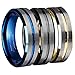 Queenwish 6/8mm Mens Tungsten Wedding Bands Silver Brushed Matte Grooved Center Engagement Rings Jewelry